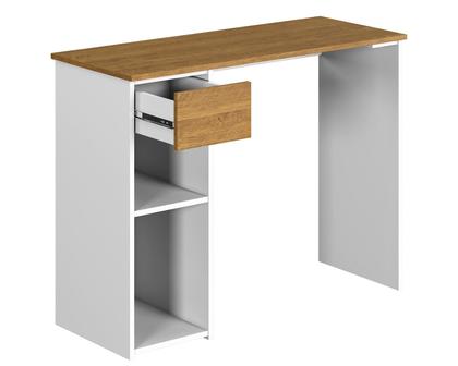 Imagem de Mesa de Estudo Escrivaninha Gamer Jasmim Escrivaninha Com Gaveta  - Branco-Canela