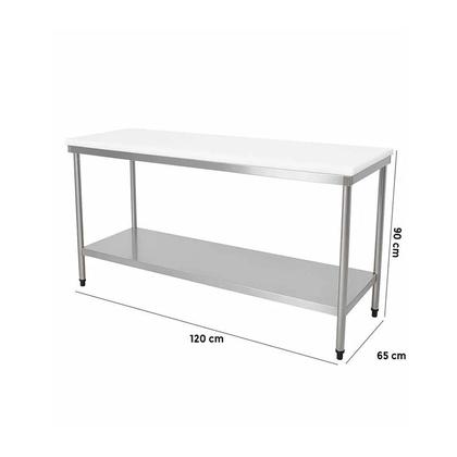 Imagem de Mesa de Inox com Tampo de Polietileno 120x65x90cm FRNMP12