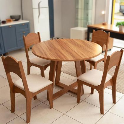 Imagem de Mesa de Jantar 1,10m x 1,10m Redonda para Sala de Jantar Dalla Costa 100% MDF