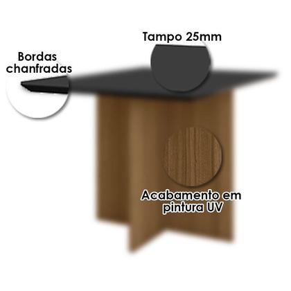 Imagem de Mesa de Jantar 120cm Helo com Vidro Carvalho Grafite  Poliman