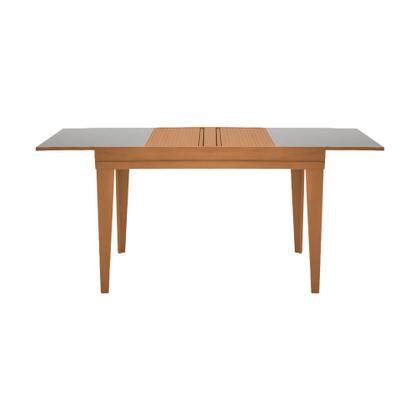 Imagem de Mesa de Jantar 1,20m Extensível 1,80m Gênova em Madeira Maciça Mel Tampo Em Vidro Off White
