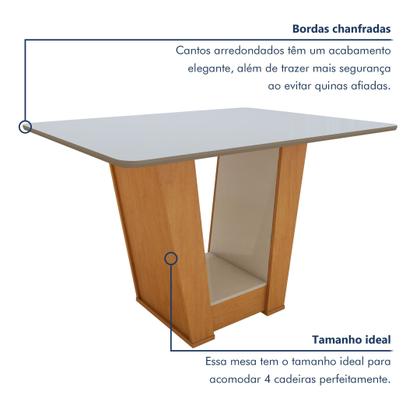 Imagem de Mesa de Jantar 120x80cm Tampo MDF Apogeu