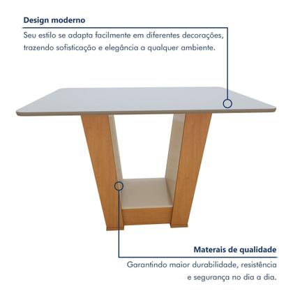 Imagem de Mesa de Jantar 120x80cm Tampo MDF Apogeu