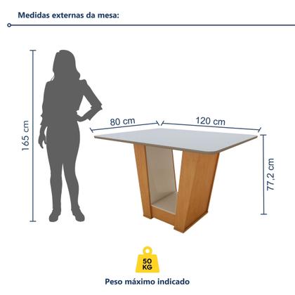 Imagem de Mesa de Jantar 120x80cm Tampo MDF Apogeu
