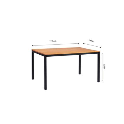 Imagem de Mesa de Jantar 120x90cm Tampo Madeira Maciça Denver Preto/Mel