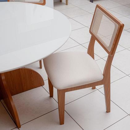 Imagem de Mesa de Jantar 1,35m com 4 Cadeiras Dalla Costa 100% MDF