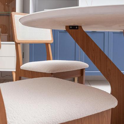 Imagem de Mesa de Jantar 1,35m com 4 Cadeiras Dalla Costa 100% MDF