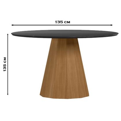 Imagem de Mesa de Jantar 135x135 cm Isis com Vidro Ype Preto  New Ceval