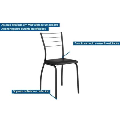 Imagem de Mesa de Jantar 1526 c/ 6 Cads 1700 Preto