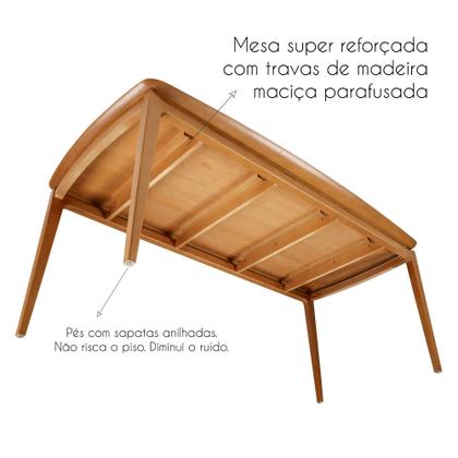 Imagem de Mesa de Jantar 160cm 6 Lugares Madeira Maciça Savona