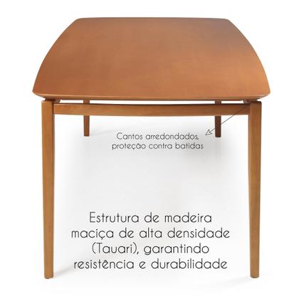 Imagem de Mesa de Jantar 160cm 6 Lugares Madeira Maciça Savona