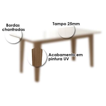 Imagem de Mesa de Jantar 160cm Liz Carvalho Off White  Poliman