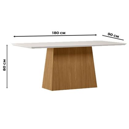 Imagem de Mesa de Jantar 180 cm Barbara com Vidro Ype Off White  New Ceval