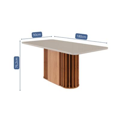 Imagem de Mesa de Jantar 180cm com Tampo de Vidro Em MDF Julieta Cimol