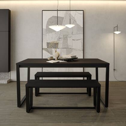 Imagem de Mesa de Jantar 180x90cm Estilo Industrial Concept CabeCasa MadeiraOriginals Preto