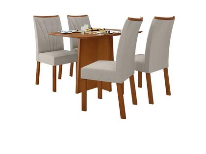 Imagem de Mesa de Jantar 4 Cadeiras Retangular Frassino Tampo de MDF Celebrare Móveis Lopas