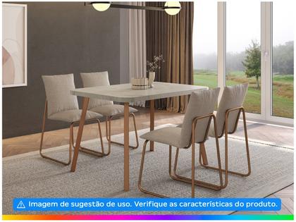 Imagem de Mesa de Jantar 4 Lug Retangular 1,2m Stellar Carraro Pet Ros