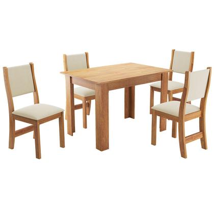 Imagem de Mesa de Jantar 4 Lugares Ariana Mel/Nude - Viero Móveis
