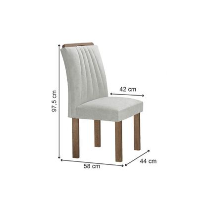 Imagem de Mesa de Jantar 4 Lugares Arizona com Vidro Chocolate/Off White/Boucle Gelo 20767 - Cel Móveis