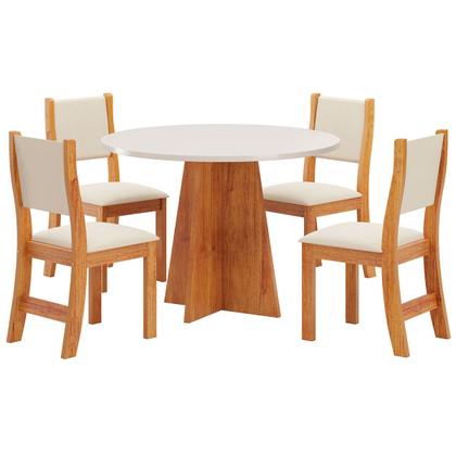 Mesa de Jantar 4 Lugares Belga Mel/Blonde/Nude - Viero Móveis - Mesa de
