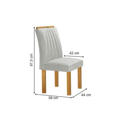 Imagem de Mesa de Jantar 4 Lugares Bella Arizona com Vidro Ripado Cinamomo/Off White/Boucle Gelo - Cel Móveis