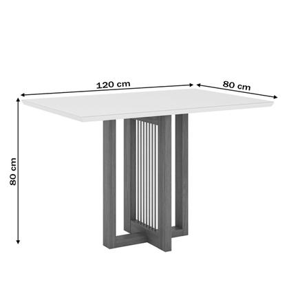 Imagem de Mesa de Jantar 4 Lugares Charlotte com Vidro Nature/Off White/Marrom Amêndoa - Panorama Móveis