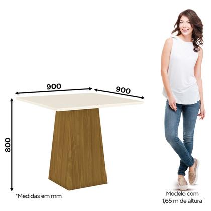 Imagem de Mesa de Jantar 4 Lugares élida Nature/Off White/Linho - Bci Móveis