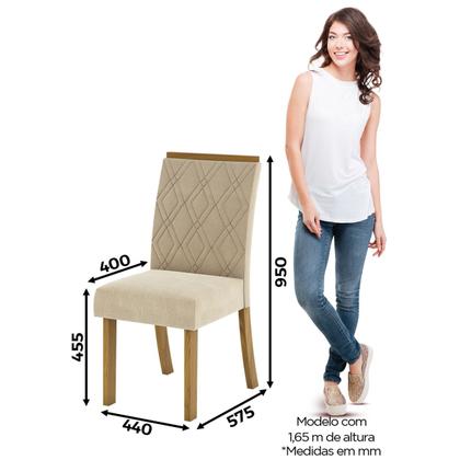 Imagem de Mesa de Jantar 4 Lugares élida Nature/Off White/Linho - Bci Móveis