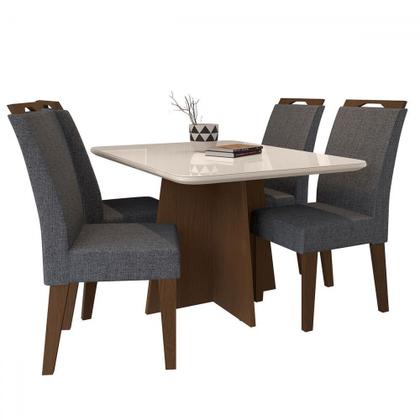 Imagem de Mesa de Jantar 4 Lugares Evora com Vidro Freijo/Cinza - Art Panta
