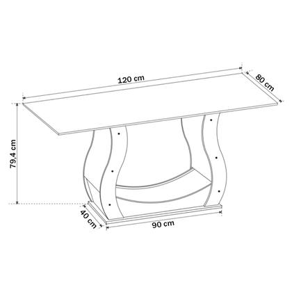 Imagem de Mesa de Jantar 4 Lugares Gol Mel/Cinza/Grafite - Viero Móveis