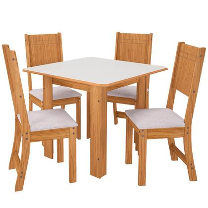 Imagem de Mesa de Jantar 4 Lugares índia Freijó/Off White - Pnr Móveis
