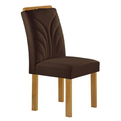 Imagem de Mesa de Jantar 4 Lugares Isadora com Vidro Cinamomo/Off White/Marrom - Cel Móveis