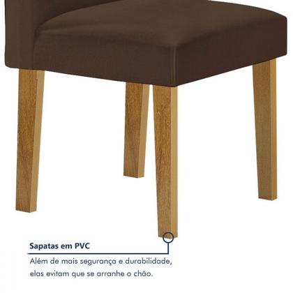 Imagem de Mesa de Jantar 4 Lugares Isadora Luisa com Vidro Cinamomo/Off White/Marrom - Cel Móveis