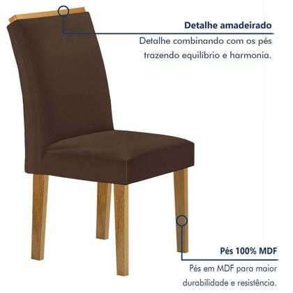 Imagem de Mesa de Jantar 4 Lugares Isadora Luisa com Vidro Cinamomo/Off White/Marrom - Cel Móveis