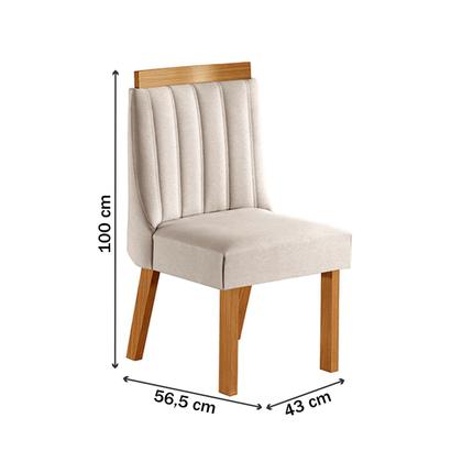 Imagem de Mesa de Jantar 4 Lugares Kiev com Vidro Cinamomo/Suede Creme - Panorama Móveis