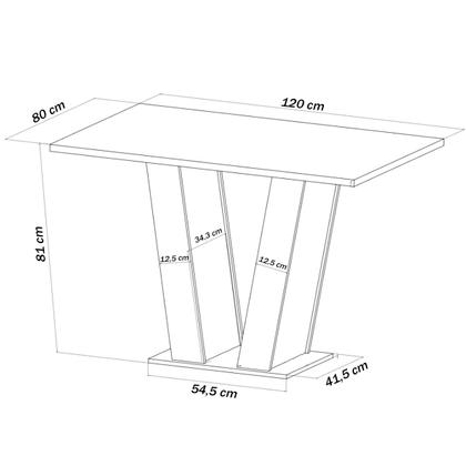 Imagem de Mesa de Jantar 4 Lugares Lidia Vênus Mel/Blonde/Veludo Marfim - Pnr Móveis