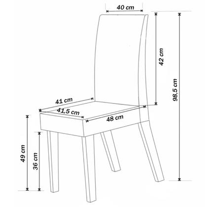 Imagem de Mesa de Jantar 4 Lugares Lidia Vênus Mel/Blonde/Veludo Marfim - Pnr Móveis