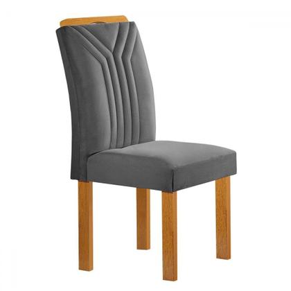 Imagem de Mesa de Jantar 4 Lugares Lorena Londres Cinamomo/Cinza - Cel Móveis