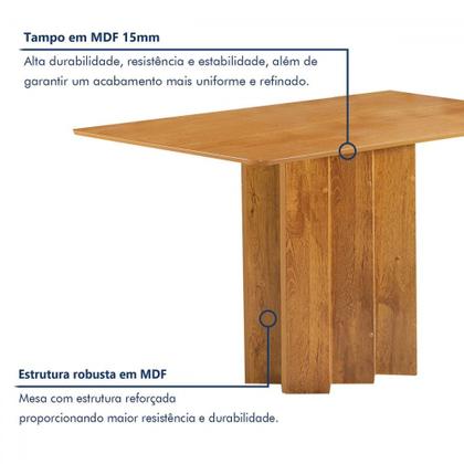 Imagem de Mesa de Jantar 4 Lugares Lorena Luisa Cinamomo/Bege Escuro - Cel Móveis