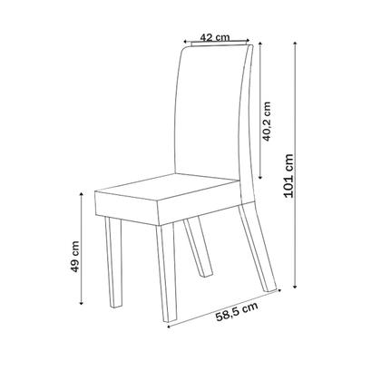 Imagem de Mesa de Jantar 4 Lugares Los Angeles com Vidro Mel/Grafite/Veludo Grafite - Panorama Móveis