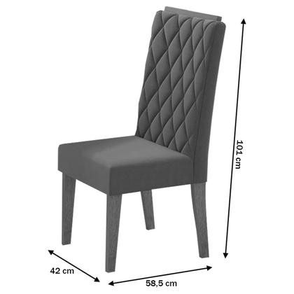 Imagem de Mesa de Jantar 4 Lugares Los Angeles Mel/Cinza/Veludo Cinza - Viero Móveis