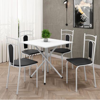 Imagem de Mesa de Jantar 4 Lugares Miami/Madri Branco/Preto - Art Panta