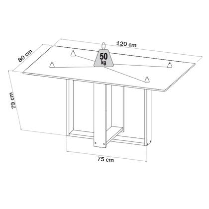 Imagem de Mesa de Jantar 4 Lugares Nivus Mel/Cinza/Grafite - Viero Móveis