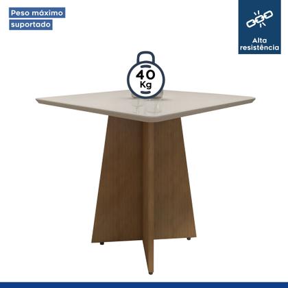 Imagem de Mesa de Jantar 4 Lugares Quadrada Tampo Vidro/MDF Jade