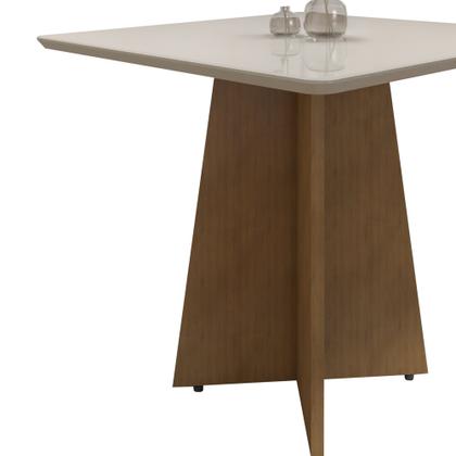 Imagem de Mesa de Jantar 4 Lugares Quadrada Tampo Vidro/MDF Jade