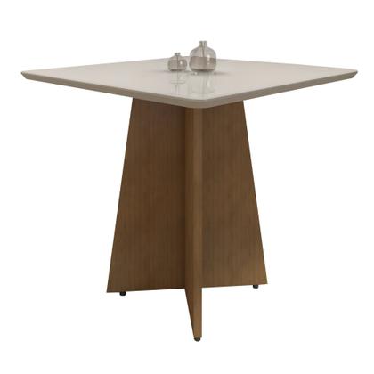 Imagem de Mesa de Jantar 4 Lugares Quadrada Tampo Vidro/MDF Jade