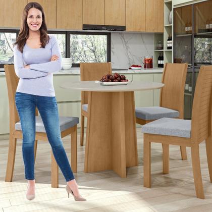 Imagem de Mesa de Jantar 4 Lugares Redonda Tampo MDF Celebrare