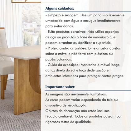 Imagem de Mesa de Jantar 4 Lugares Retangular 120cm Tampo Vidro/MDF de 2,5cm Dora