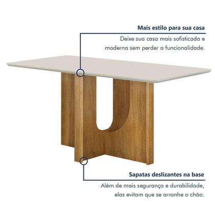 Imagem de Mesa de Jantar 4 Lugares Retangular 120cm Tampo Vidro/MDF de 2,5cm Dora