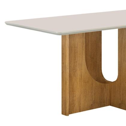 Imagem de Mesa de Jantar 4 Lugares Retangular 120cm Tampo Vidro/MDF de 2,5cm Dora